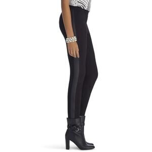 White House Black Market Leggings Faux Leather Side Detail Black Women’s Size 2